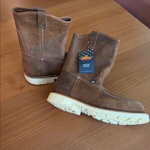 Thorogood Brown Leather Steel Toe Work Boots -Trail Crazyhorse